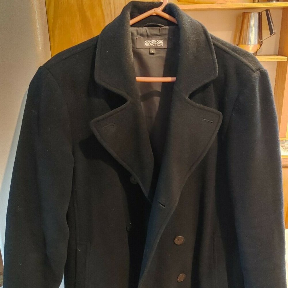 Kenneth Cole Reaction Wool Coat Jacket Mens Large